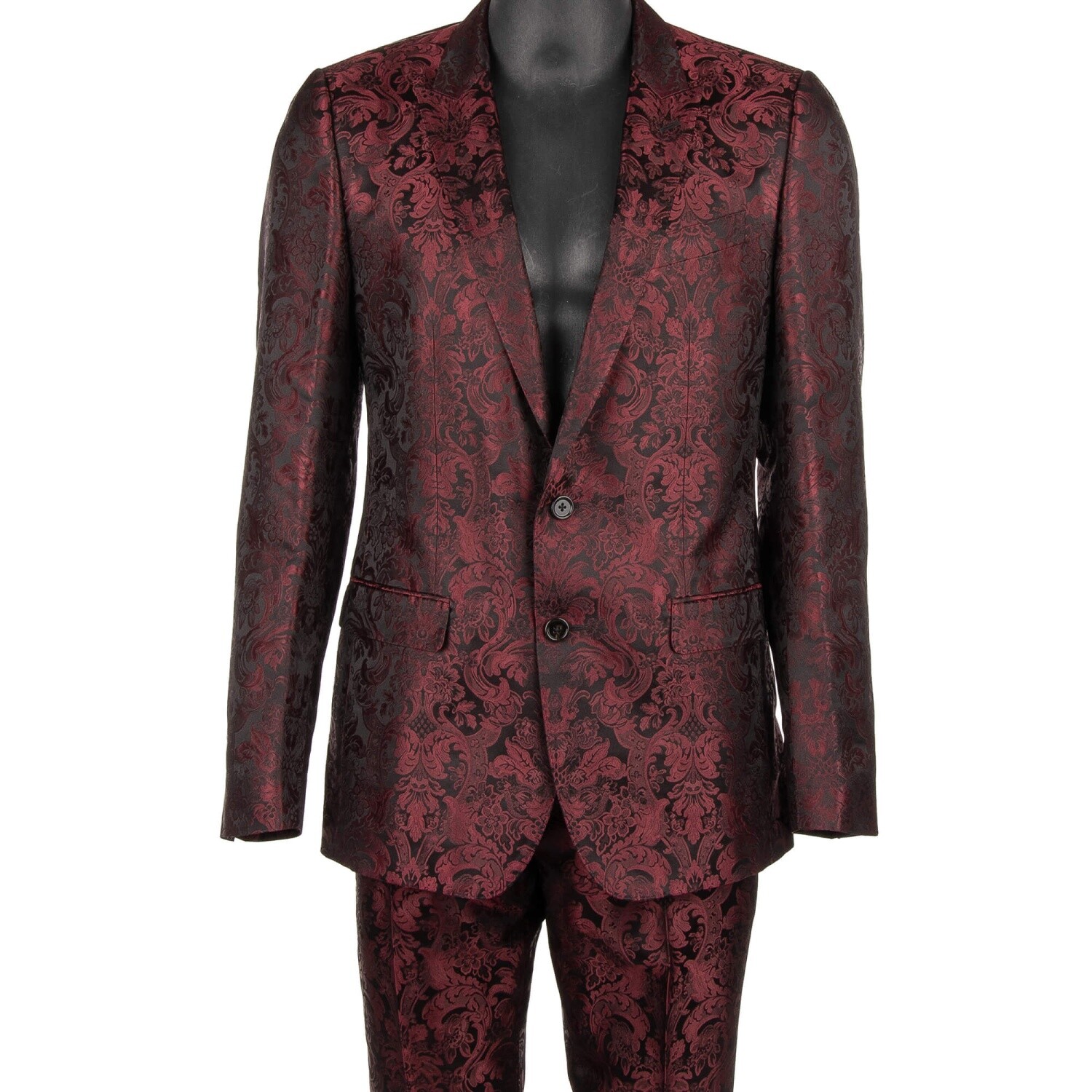 

Dolce - Gabbana Martini Baroque Жаккардовый шелковый костюм бордовый черный 12304, Красный
