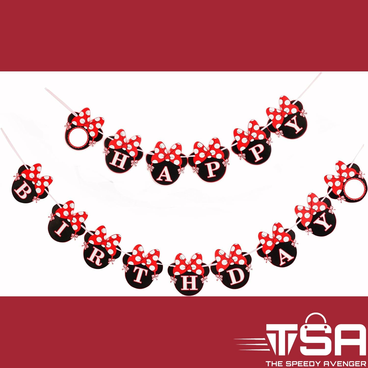 MINNIE MOUSE HAPPY BIRTHDAY HANGING BANNER PARTY DECORATION SUPPLIES FOR GIRLS