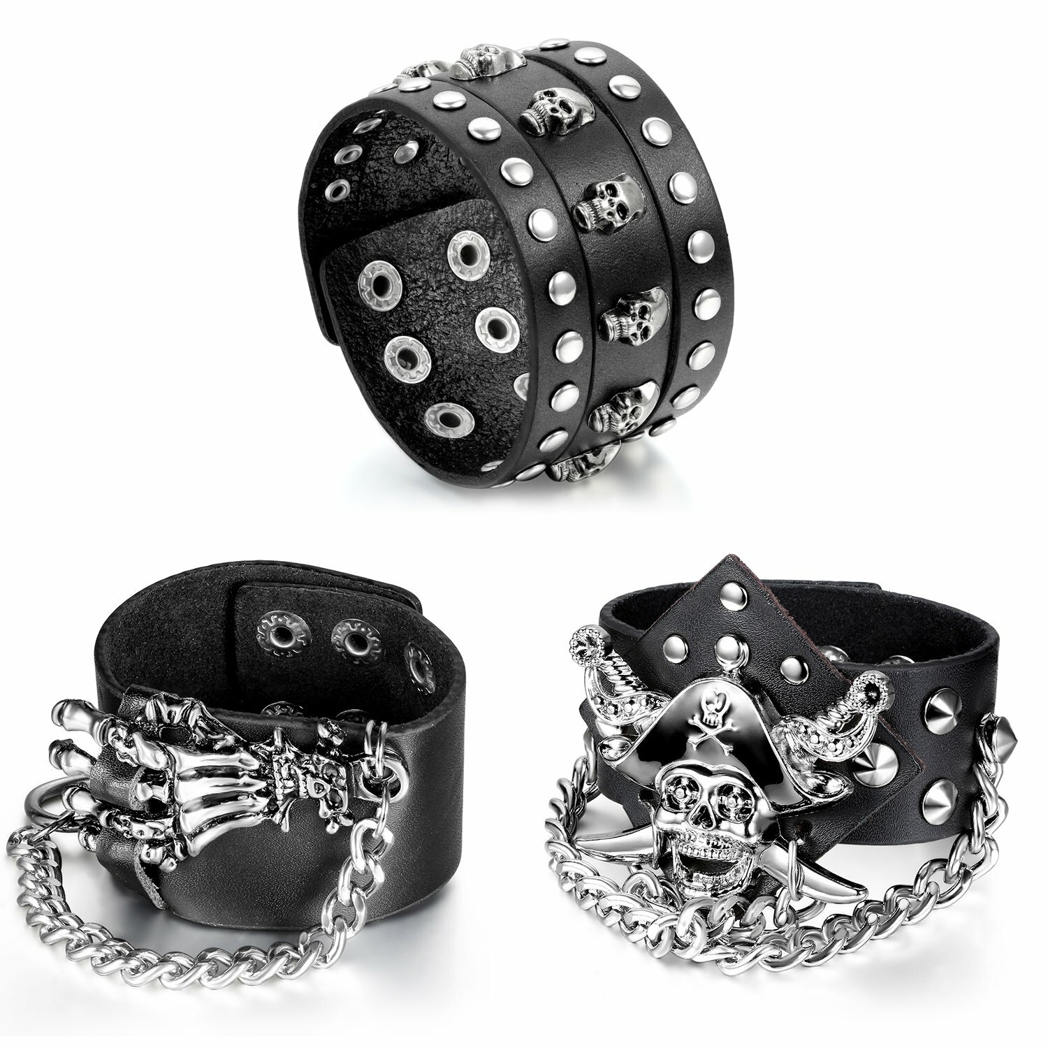 アクセサリー Rock Candy Twin Head Skull Bracelet Rock Candy Twin Head Skull Bracelet