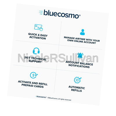 BlueCosmo IsatPhone 100 Unit Global Satellite Phone Prepaid Service SIM Card ...