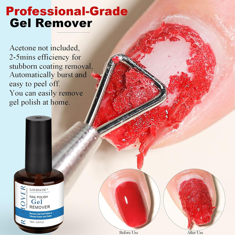 Gel Nail Polish Remover - Not Damage Natural Nails, Easily Remove Gel Nail Polis