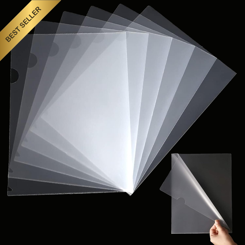 30Pcs A4 Cut Flush Folders, Clear Plastic Folder, Open Top & Side Plastic File F