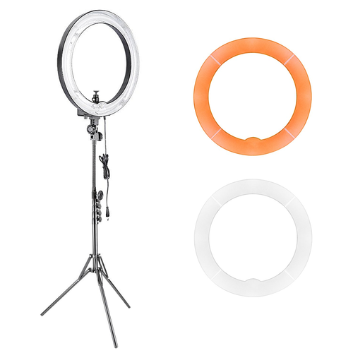 Dimmable 18-Inch Diameter 75W Ring Fluorescent Flash Light & Stand Kit