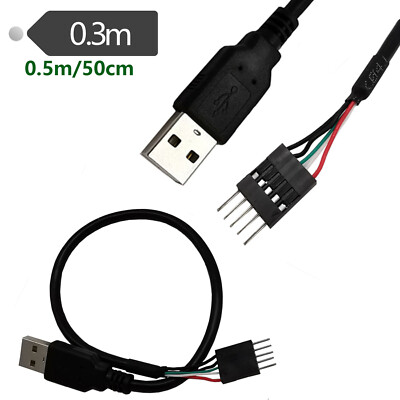 5 Pin Male Motherboard Header Dupont IDC to USB 2.0 A Male Adapter Extend Cable