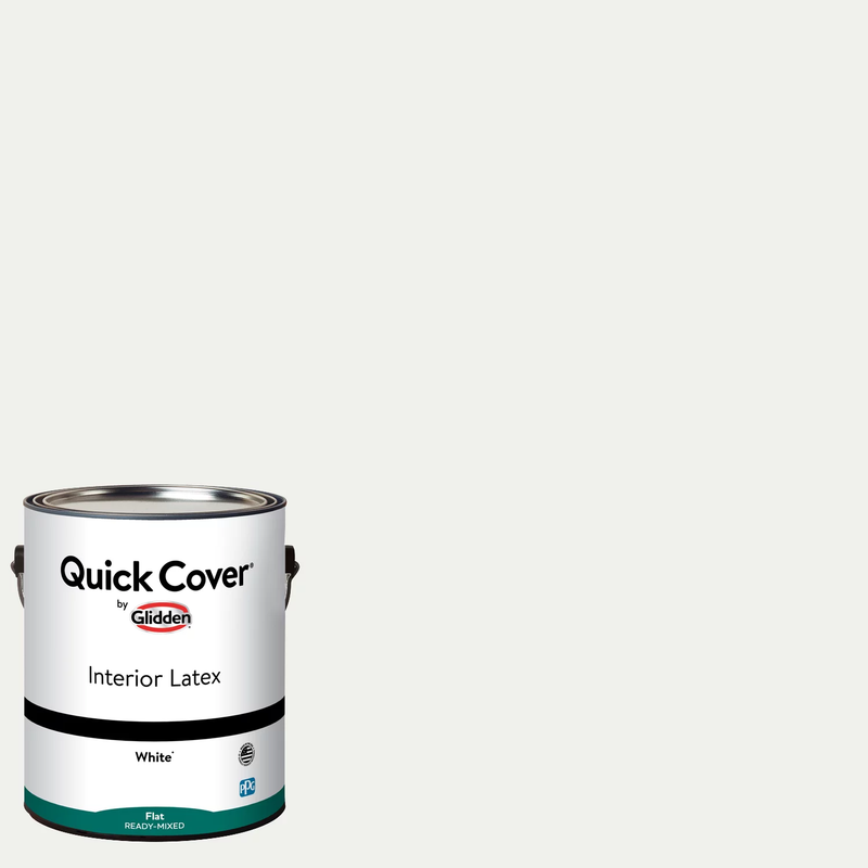 Quick Cover Interior Latex Paint Flat, White, 1 Gallon - Free Shipping