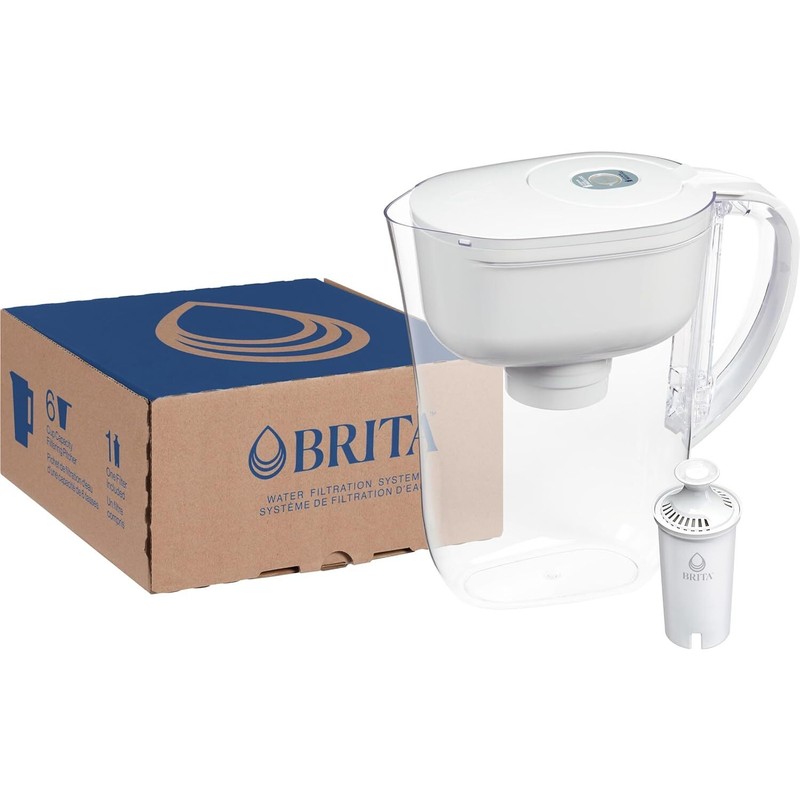 Efficient BPA-Free Water Filter Pitcher: Replaces 1, Includes Filter- 6 Cups