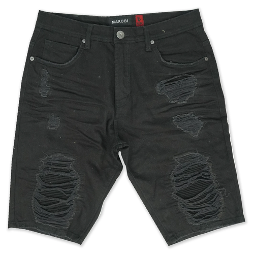 

Черные/черные шорты с рваными краями Stinson Makobi, Black/black