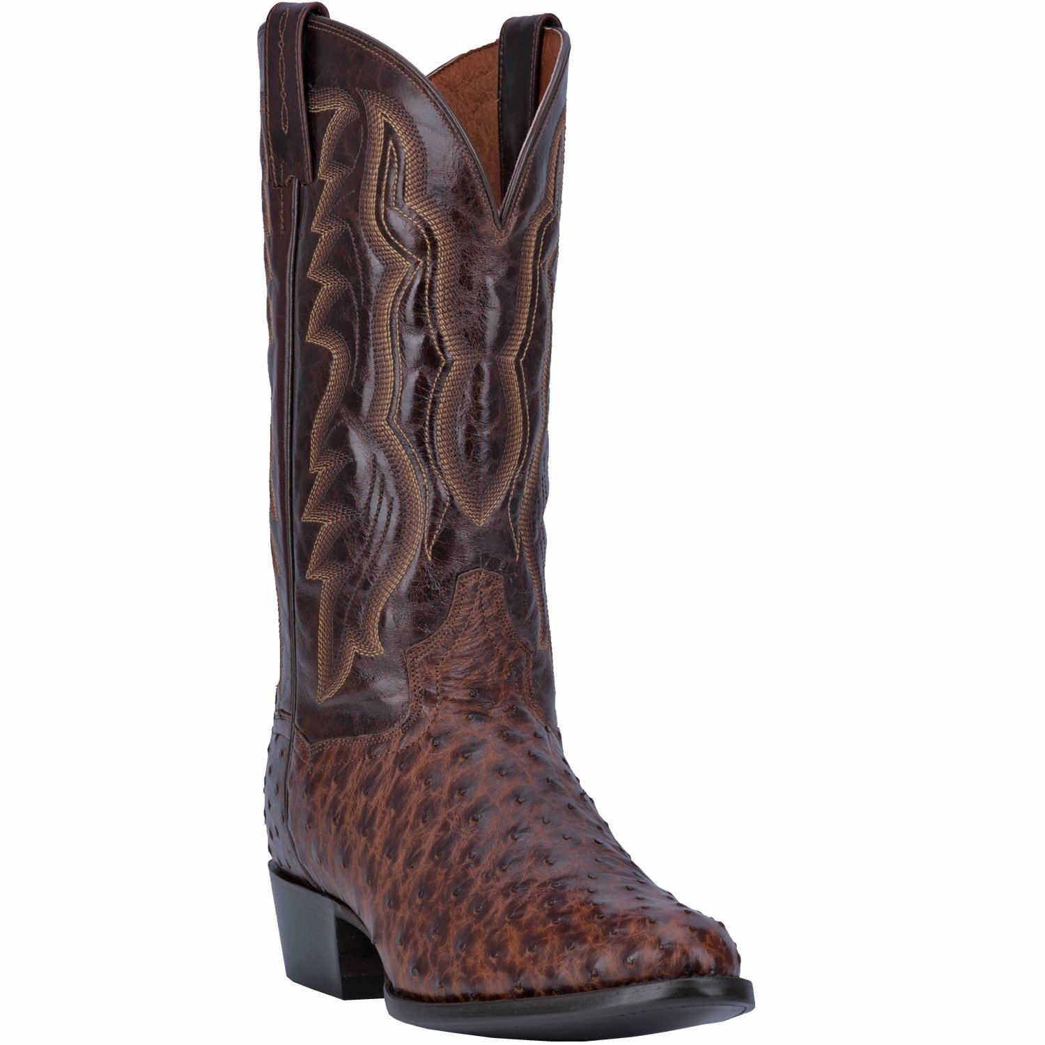 Pre-owned Dan Post Men's  Pershing Full Quill Ostrich Boot Dp3016 In Brown