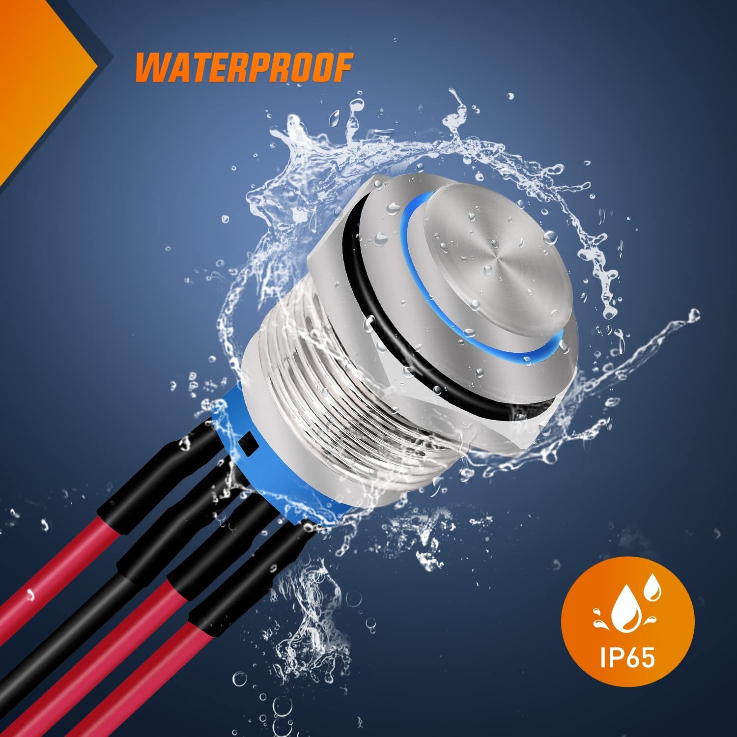 Nilight 12mm Push Button Switch 5PCS with Pre Wired Harness 12V 24V