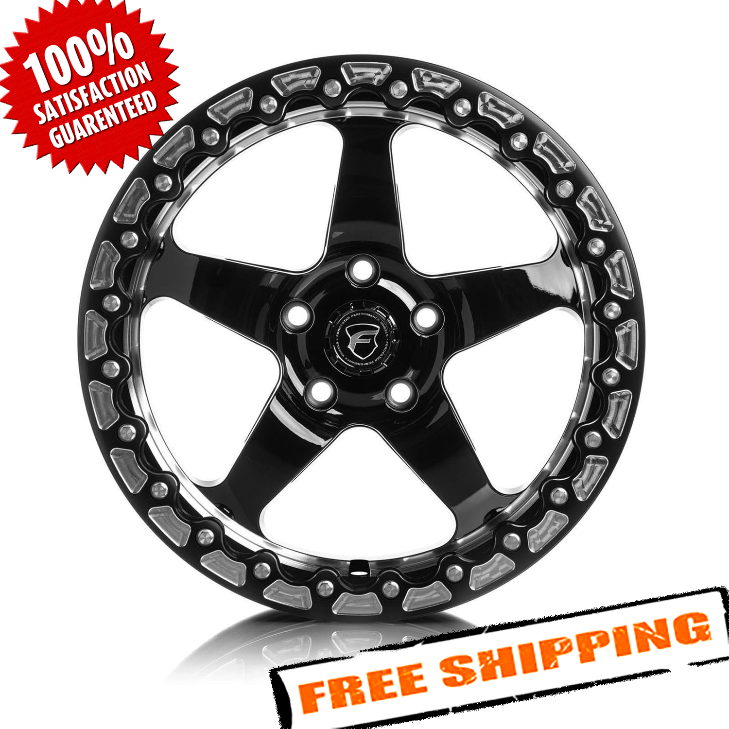 RB210 ブラックスカル Race Star Pro Forged Double Bead lock Wheels (PAIR) - 16X16