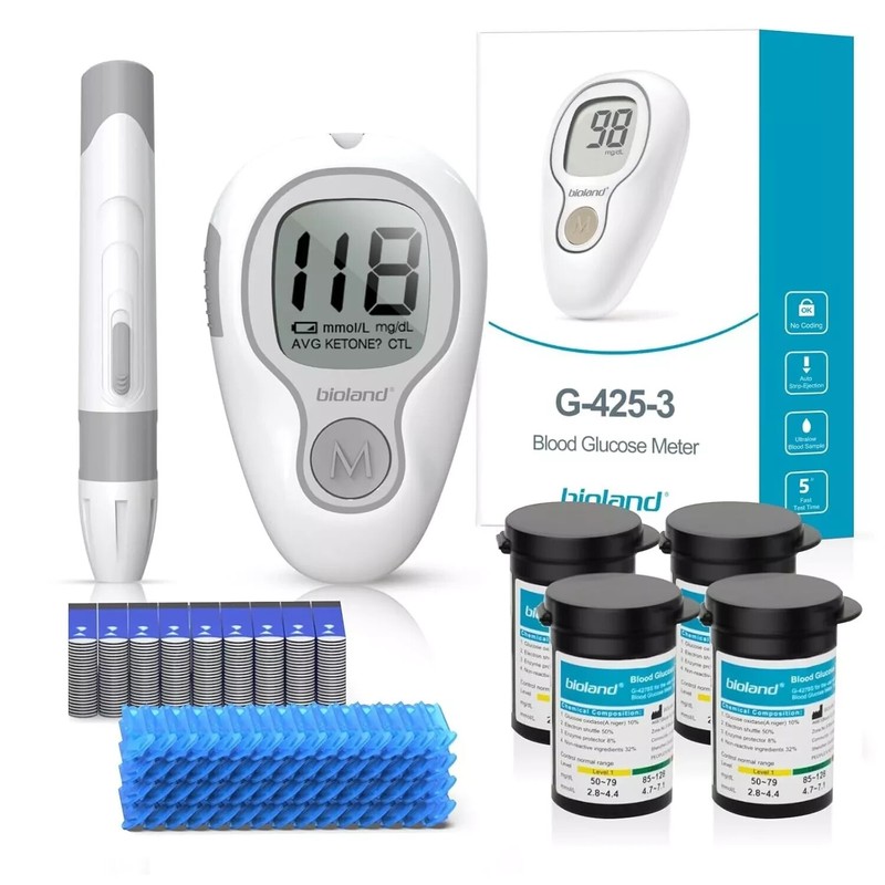 Diabetes Test Kit Blood Sugar Glucose Monitor Meter 206 Pcs