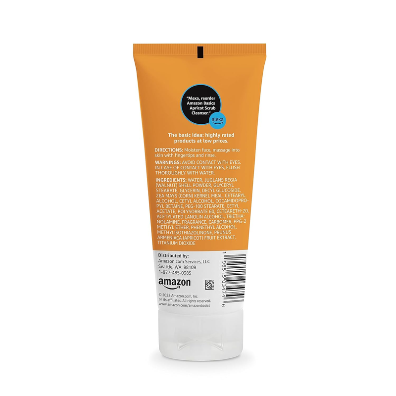 Apricot Scrub Facial Cleanser, 6 Ounce (Previously Solimo)
