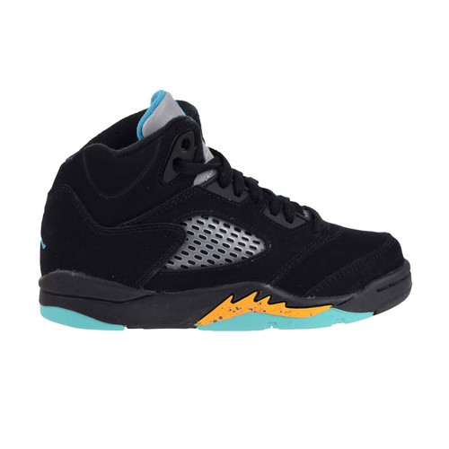 Детские туфли Jordan 5 Retro (PS) Aqua Little Kids Черный-Акватон Такси 440889-047