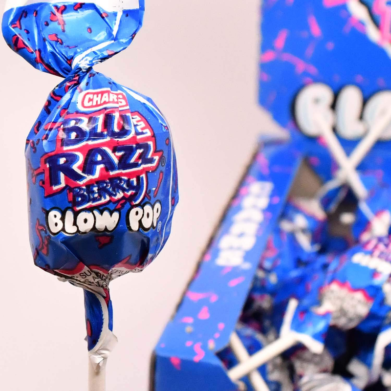 Blow Pops Blue Razz Berry Flavor 48-Count Box