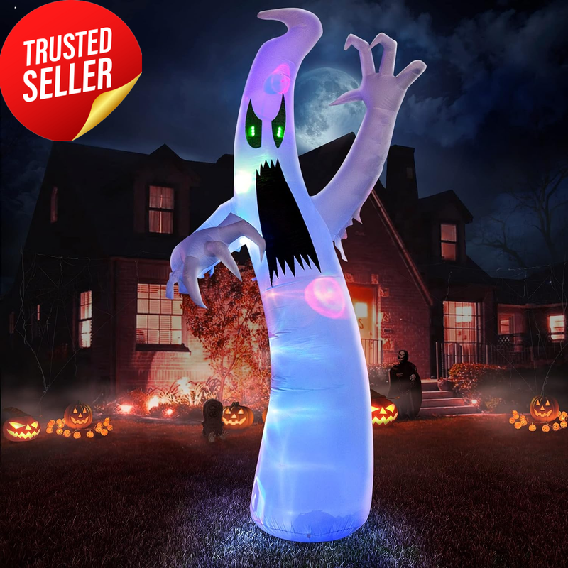 Halloween Inflatable Ghost Decoration 12Ft Color Changing LED Outdoor Yard