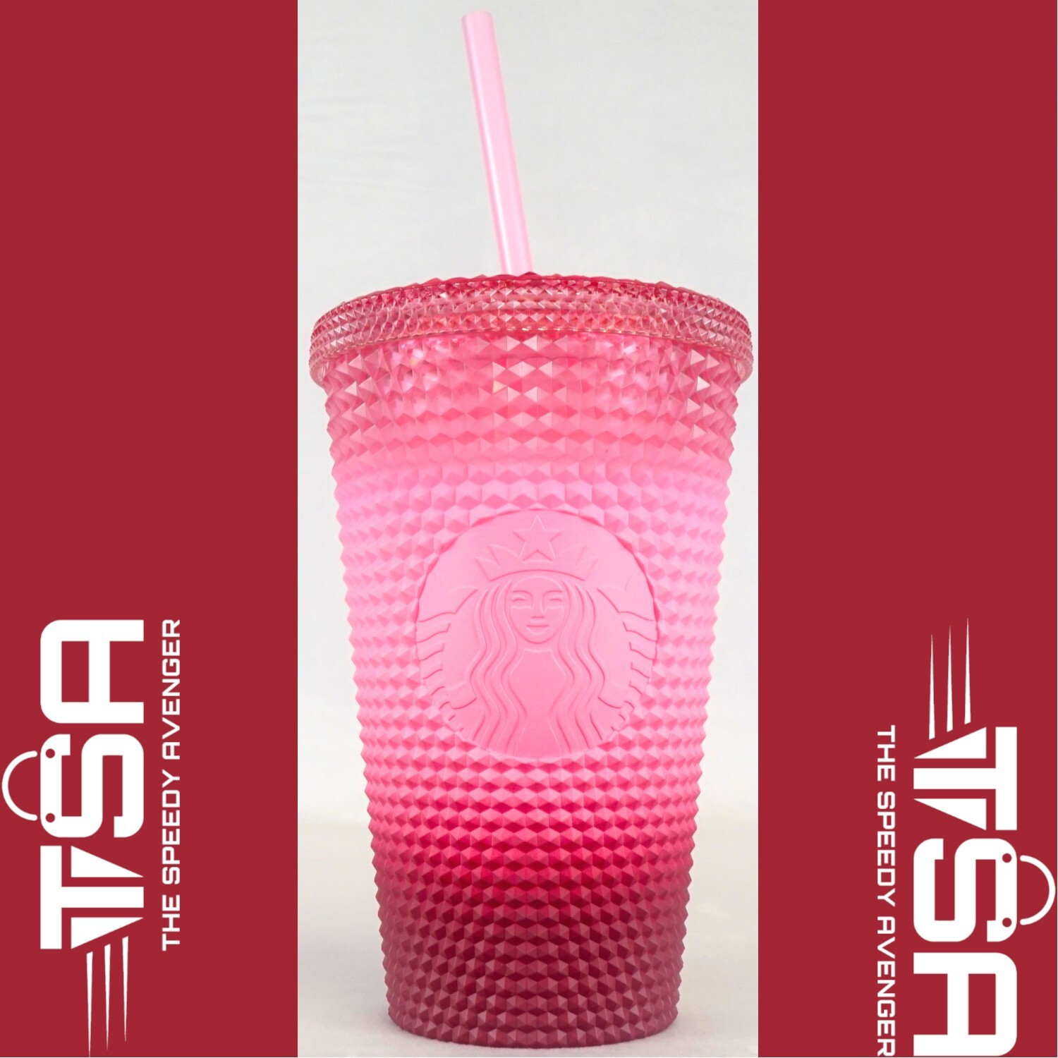 Starbucks PINK GRADIENT FADE 16oz Grande Studded Tumbler 2022 Winter Cold Cup