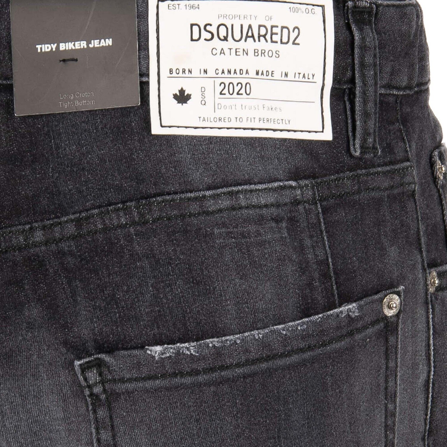 Pre-owned Dsquared2 Tidy Biker Jean Dsquared Logo Jeans Pants Trousers Skinny Gray 13656