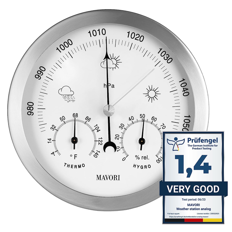 Analog - Barometer, Hygrometer & Thermometer For Indoor -