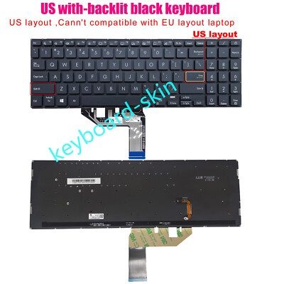 New Black US backlit Keyboard for Asus VivoBook K513 K513E