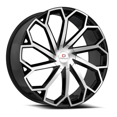 22x8.5 Cavallo CLV-51 Gloss Black & Machined Wheel 5x112/5x4.5 (38mm)