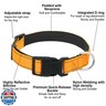 Dog Collars Adjustable for Puppy,Heavy Duty Waterproof Dog Collar with Quick Release Buckle,Girl Boy Female Male Reflective Nylon Dog Collar with Soft Neoprene Padded,XXS,Orange