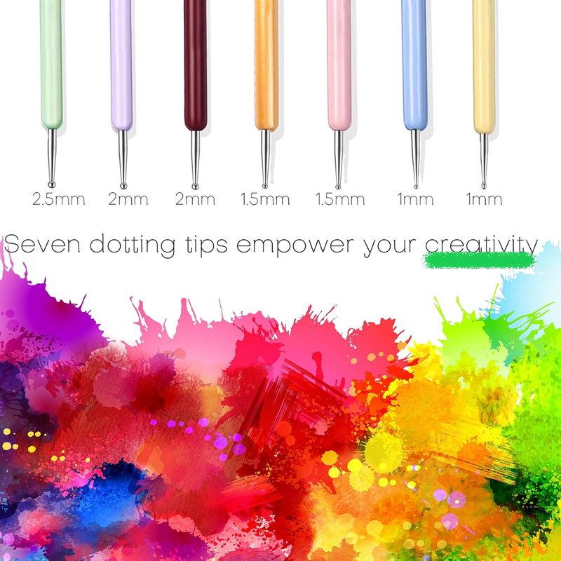 7PCS Nail Art Brushes, Nail Design Painting Brush Set with Nail Polish Brush, Na