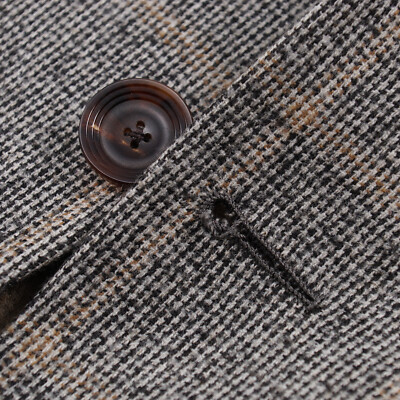Pre-owned D'avenza Heather Gray Layered Check Soft Wool-cashmere Sport Coat 40r (eu 50)