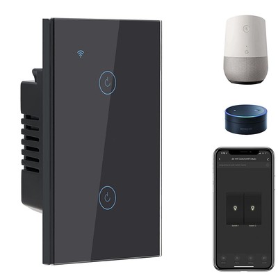 BSEED Smart Light Switch2 Gang WiFi Touch Switch with Smart Life APP Control ...