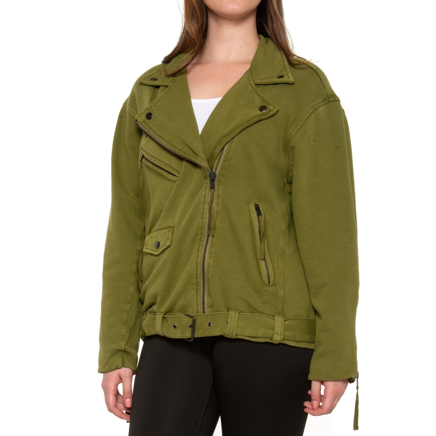 

Вязаная мотокуртка Free People Rebel Rebel, женские размеры, оливковый цвет, новинка, Olive