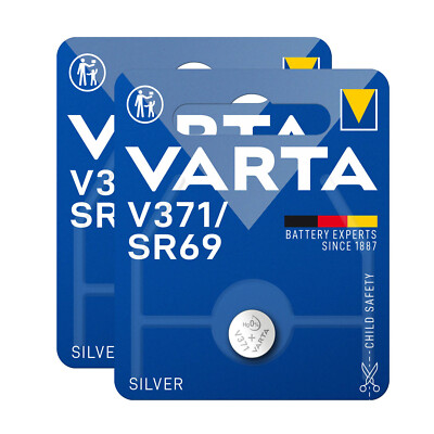 2x VARTA V371 Uhren Batterie Knopfzelle 371 370 SR69 SR920SW SR920 AG6