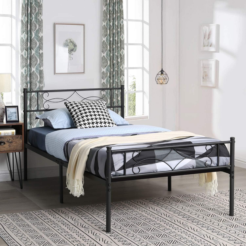 Metal Platform/mattress Foundation With Headboard Footboard/
