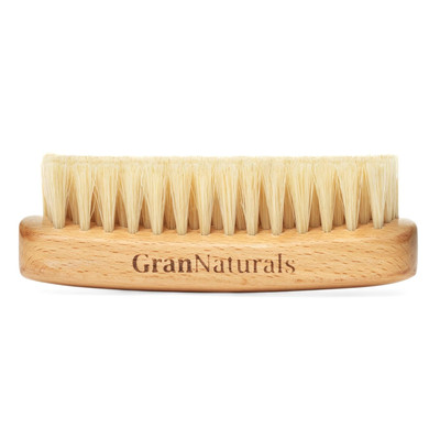 Palm Size Boar Bristle Smoothing Hair Brush - Soft White Bristle Slick Back Hair