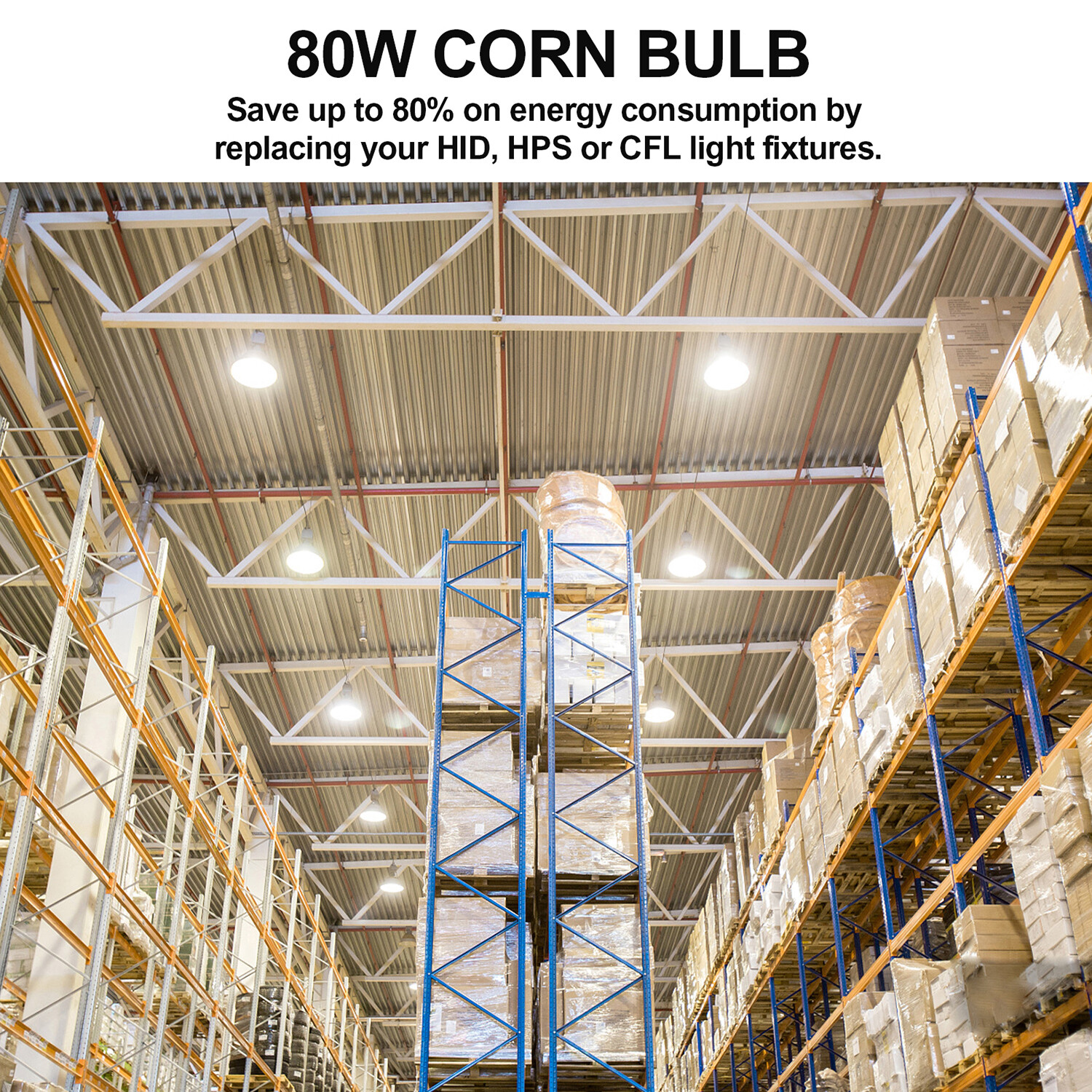 80W LED Corn Light Bulbs,E39 Mogul Base For Commercial & Industrial Lighting 6k