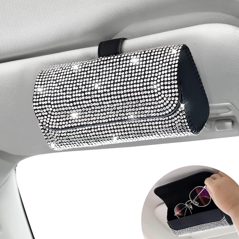 Accmor Bling Sunglasses Holder for Car Sun Visor, Sparkling Eyeglasses Car Visor