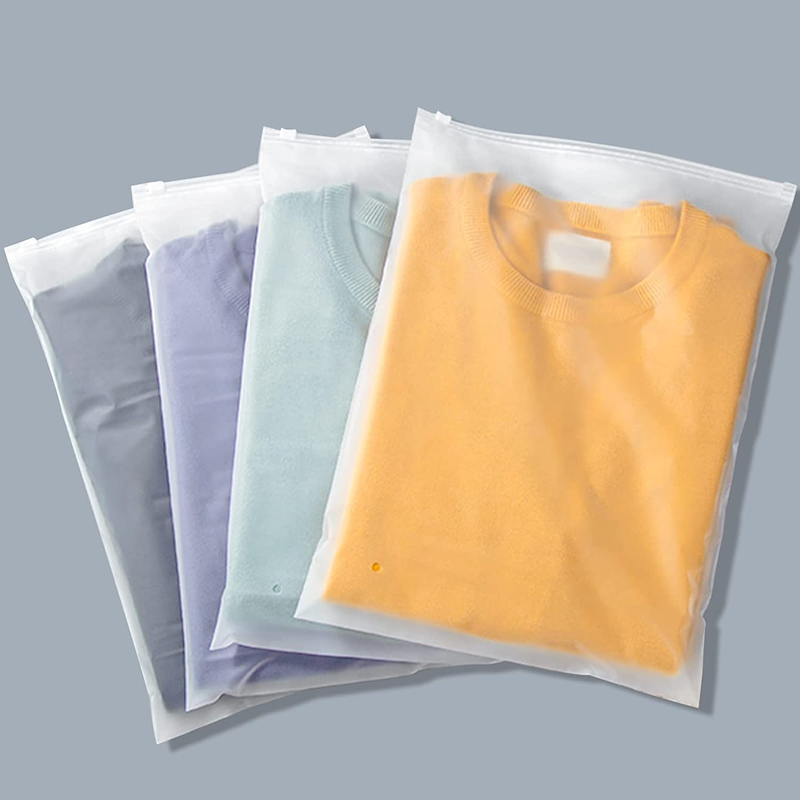2 Gallon Frosted Zipper Bags for Clothes, 50 Count 14X18 Inch Plastic Bags for C