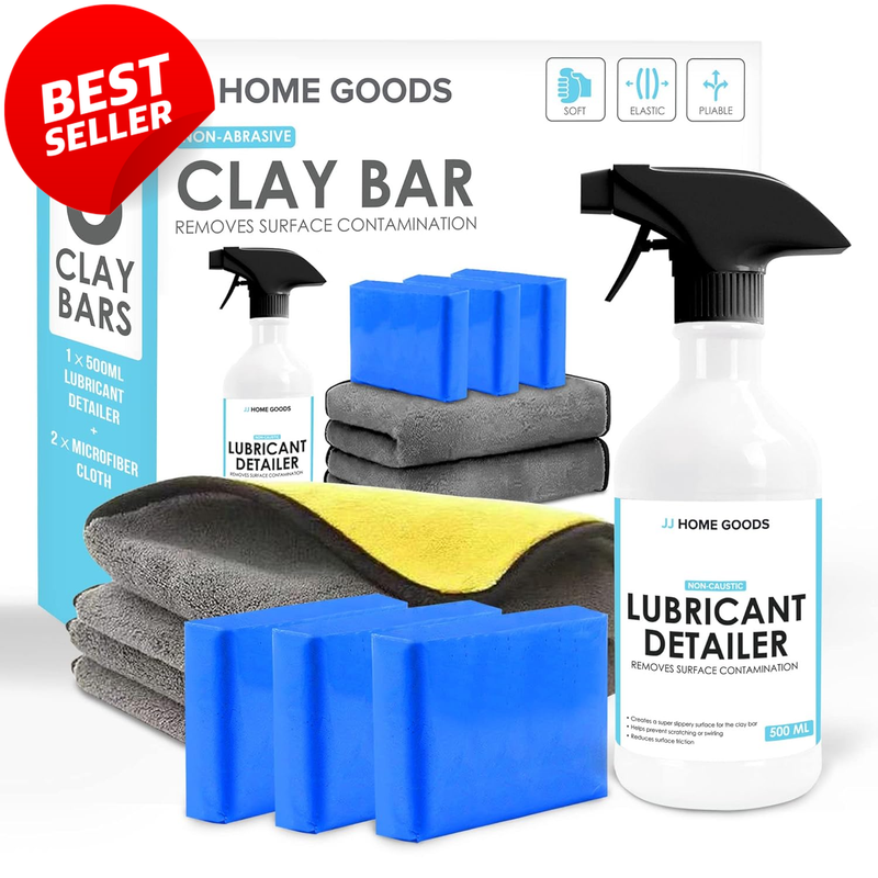 Car Detailing Clay Bar Kit 3x100g Lubricant 16.9oz 2 Microfiber Cloths - US