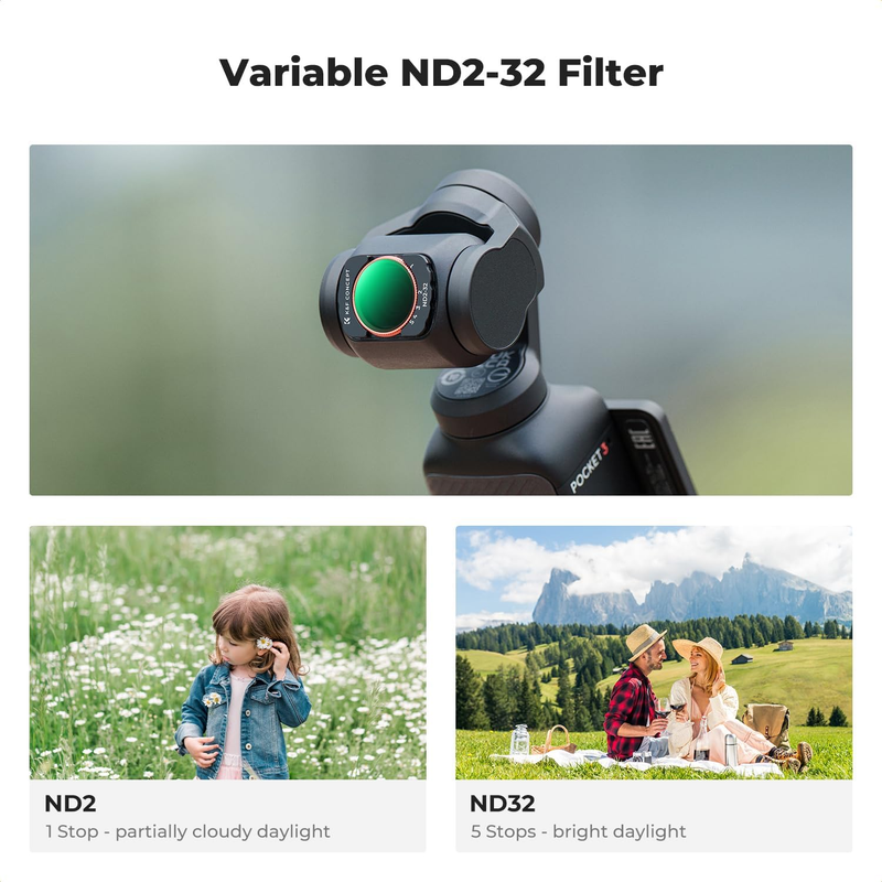 Magnetic Wide Angle Lens & Effect & ND & CPL Filter Set Compatible with DJI Osmo