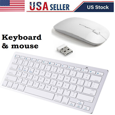 Bluetooth Wireless Keyboard & Mouse Mini USB Receiver For Windows Tablet Laptop