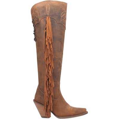 Pre-owned Dingo Womens Sky High Brown Leather Fashion Boots