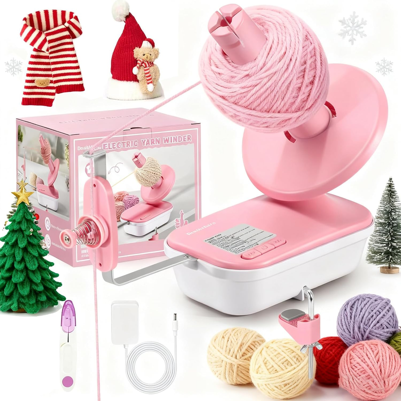 Yarn Winder, Yarn Ball Winder, Yarn Spinner for Knitting & Crocheting,Pink-Elect