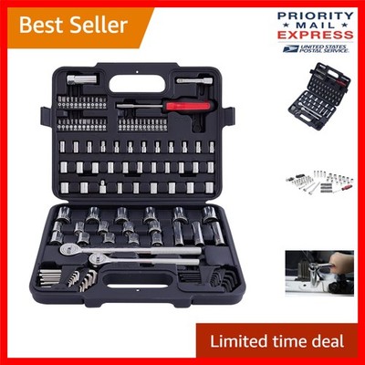 120-Piece Mechanics Tool Kit - SAE & Metric Sockets for Auto & Home Use