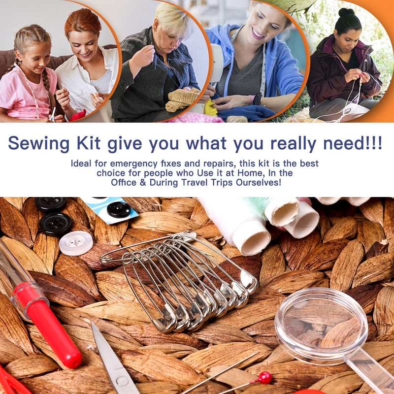 Sewing Kit with Case Portable Sewing Supplies for Home Traveler, Adults, Beginne
