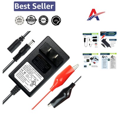Efficient 12V 1A Charger for Lithium LiFePO4 Batteries - LED Indicators Included