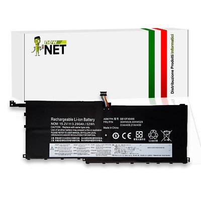 Batteria compatibile con Lenovo ThinkPad X1 Carbon 20FBCT01WW 15,2V 52Wh