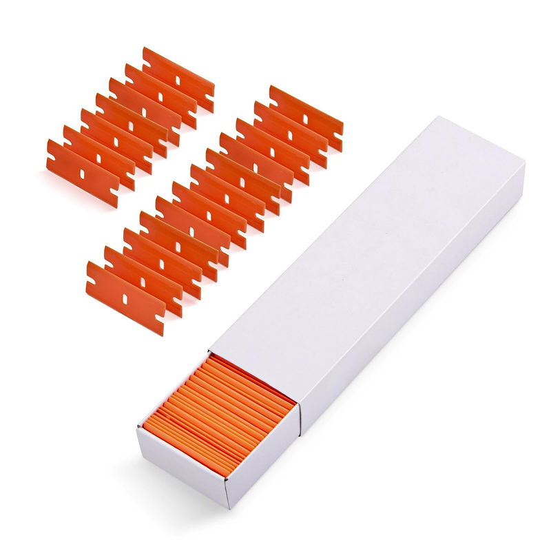 Blades 100 Pcs Double Edged Plastic Blade For Safety Glass Scraper