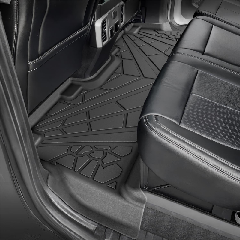 Floor Mats Fit for Ford F250/ F350/ F450 Crew Cab 2017-2025 (Rear U-Seat with Fo