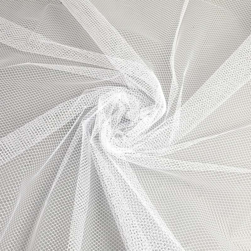 62×61 Inch White Mesh Fabric Soft Mesh Netting Slightly Stretchy for Sewing Proj