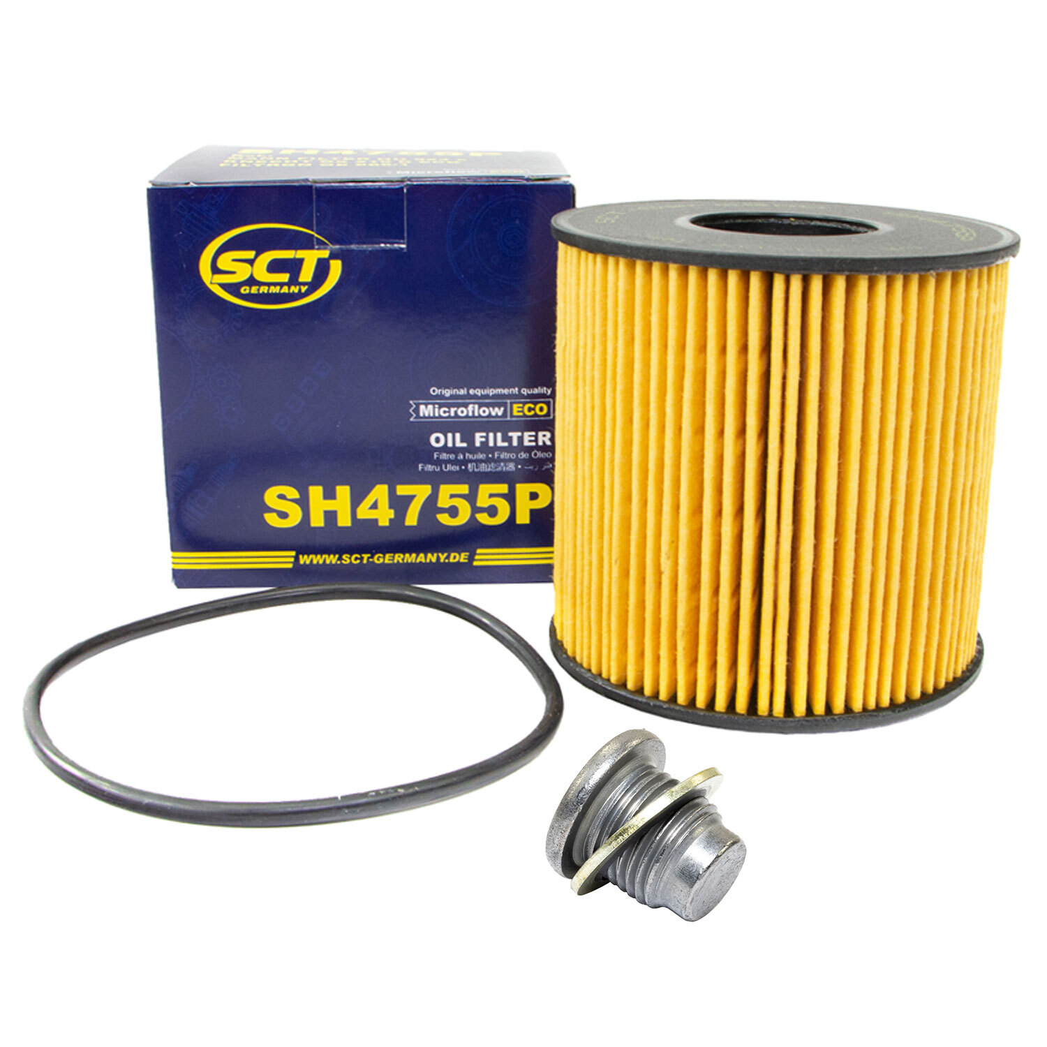 Filtre à huile SH4755P + bouchon de vidange d'huile pour Opel Vivaro Сamion à Plateau Movano Box DTi