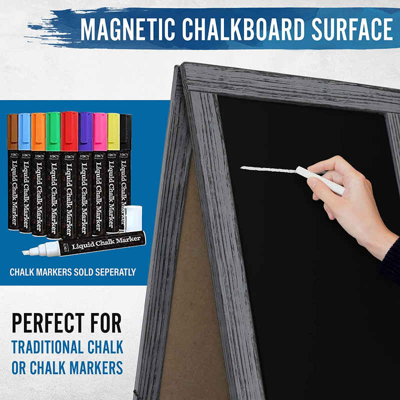 Rustic Vintage Graywash Wooden A-Frame Chalkboard/Sidewalk Chalkboard Sign/Large