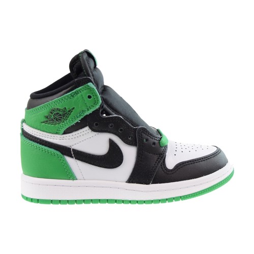 Детские туфли Jordan 1 Retro High (PS) Черный-Белый-Lucky Green FD1412-031